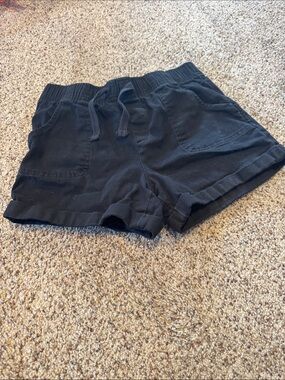 wonder nation Black Elastic Waist Athletic Shorts with Front Pockets